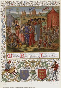 Äktenskap mellan kungen av England och Isabelle av Frankrike (chromolitho) av French School