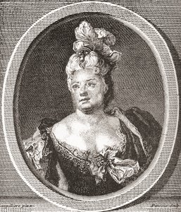 Marianne Duclos de Chateauneuf, 1664 - 1747. Fransk skådespelerska. Från Les Heures Libres publicerad 1908. av French School