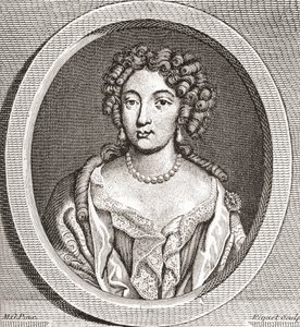 Marie Angélique de Scorailles, 1661 1681. Fransk adelsdam och en av Ludvig XIV:s många älskarinnor. Från Les Heures Libres publicerad 1908. av French School