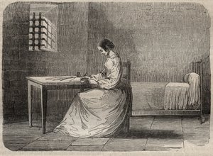 Marie Fortunee Capelle, Marie Lafarge (Madame) (1816-1852) Fransk brottsling i sitt fängelse - Gravering i "Causes celebres de tous les peuple" av Armand Fouquier (1817-18?) 1858-1867 - privat samling av French School