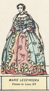 Marie Leczinska, Ludvig XV:s hustru (färgad gravyr) av French School