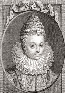 Marie de Médicis, 1575 1642. Drottningkonsort av Frankrike, som andra hustru till kung Henrik IV av Frankrike. Från Les Heures Libres publicerad 1908. av French School