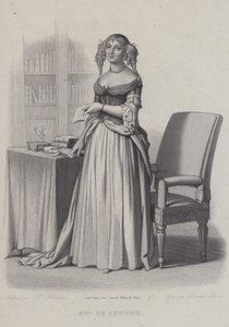 Marie de Rabutin-Chantal, markis de Sevigne, fransk författare (gravyr) av French School