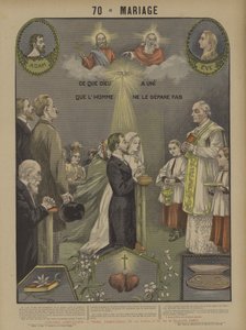 Äktenskap (färg litho) av French School
