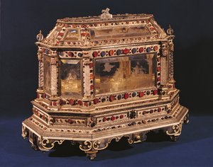 Äktenskapskassa, 1753 (elfenben, emalj, kristall och halvädelstenar)