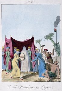 Muslimskt äktenskap i Egypten - på "" Folkens sätt och seder", red. Hocquart, Paris av French School