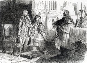 Giftermål mellan Ludvig XIV och Madame de Maintenon av French School