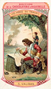 Marskalk Vauban, fransk militäringenjör (chromolitho) av French School