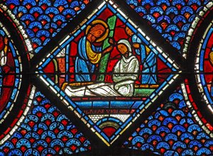 Maria Magdalenas fönster: Lasarus - hans uppståndelse (w46) av French School