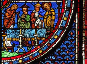 Maria Magdalenas fönster: Maria vid Lasarus död (w46) av French School