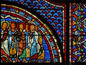 Maria Magdalenas fönster: Maria berättar för lärjungarna om uppståndelsen (w46) av French School