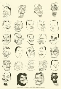 Japanska masker (gravyr) av French School