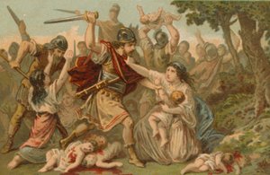 Massakern på de oskyldiga (chromolitho) av French School