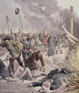 Massacres in China, från Le Petit Journal, 1891 av French School