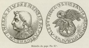 Medalj av påven Pius II (gravyr) av French School