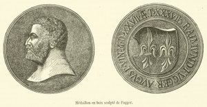 Fugger snidad trämedaljong (gravyr) av French School