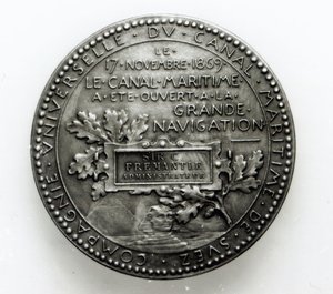 Medalj till minne av öppnandet av Suezkanalen den 17 november 1869 (metall) av French School