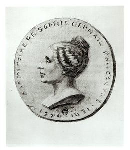 Medalj föreställande Sophie Germain (1776-1831) av French School