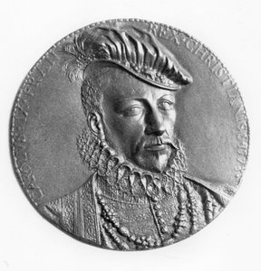 Medaljong av Karl IX, kung av Frankrike (brons) av French School