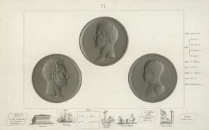 Medaljonger av Karl X av Frankrike och hans son Louis Antoine, hertig av Angouleme och sonson Henry hertig av Bordeaux av French School