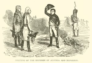 Möte mellan kejsaren av Österrike och Napoleon (gravyr) av French School