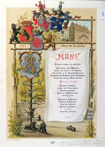 Meny, möjligen från Le Bernois, 14 januari 1888 av French School
