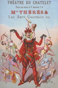 Mephistopheles dinglar män och kvinnor i kedjor (färg litho) av French School