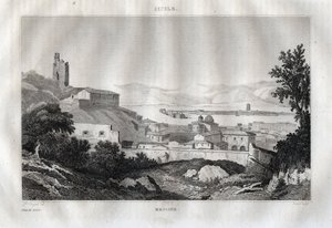 Messina - Messina - Sicilien - Sicilien - Sicilien - Gravyr från "" Italy Picturesque" - Historisk och beskrivande målning av Italien" av M. de Norvins, Ch. Nodier 1834-1836. av French School