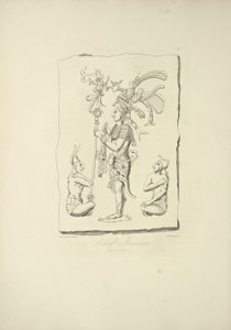 Mexikansk relief hittad i Oaxaca, illustration från "Views of the Cordilleras and Monuments of the Indigenous Peoples of America" ​​av Alexander von Humboldt och Aime Bonpland av French School