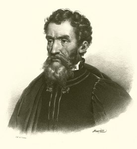 Michelangelo, porträtt (gravyr) av French School