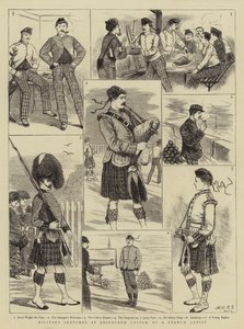 Militära skisser på Edinburgh Castle (gravyr) av French School