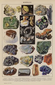 Mineraler (färglitografi) av French School