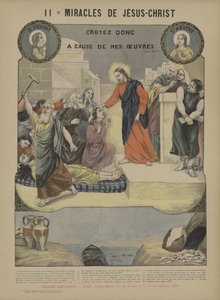 Jesu Kristi mirakler (färglitografi) av French School
