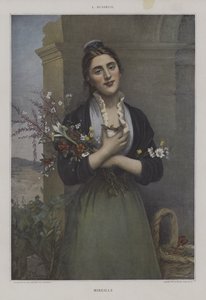 Mireille (färg litho) av French School
