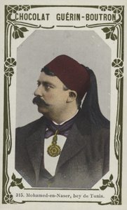 Mohamed-en-Naser, bey de Tunis (färgad bild) av French School