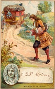 Moliere, fransk dramatiker (chromolitho) av French School