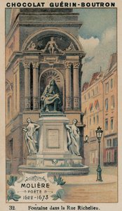 Moliere, Poete, 1622-1673, Fontän i Rue Richelieu av French School