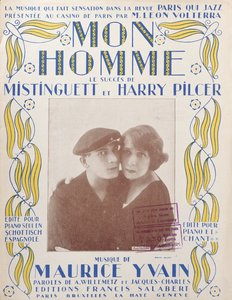 Mon Homme, cover av partitur av sång av Mistinguett och Harry Pilcer, 1920 av French School