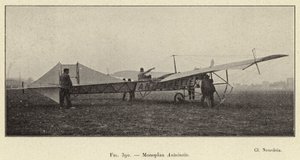 Monoplan Antoinette (gravyr) av French School