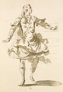 Monsieur Jeliotte som Pigmalion, i Pigmalion, ett libretto av Lamotte, komponerat av Jean-Philippe Rameau (1683-1764) 1748 (färgstick) av French School
