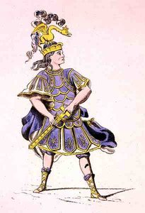 Monsieur Le Kain som Achilles, i Iphigenia i Aulis, av Jean Racine (1639-99) 1679 (färgstick) av French School