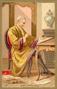 Montesquieu, fransk politisk filosof och författare (chromolitho) av French School