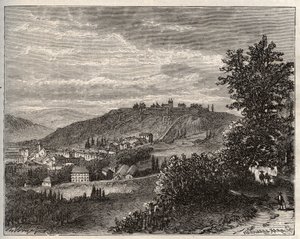Montmedy - Meuse, i Lorraine-regionen - gravyr i "La France illustrée: geografi, historia, statistisk administration" av V.A. Malt-Brown. 1884 av French School