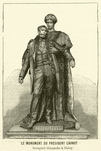 Monument över den mördade franske presidenten Sadi Carnot (gravyr) av French School
