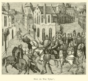 Mort de Wat Tyler (gravyr) av French School