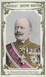 Mouravieff, rysk statsman (färgad bild) av French School