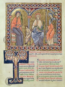 Ms 1041 f.1v Grammatik, dialekt och retorik från Satyricon av Martianus Capella, ca 1200 av French School