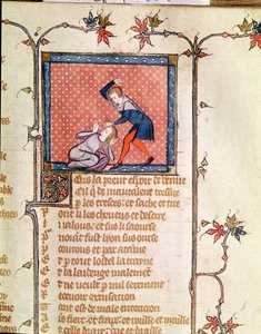 Ms 1126 f.66r The Violence of Jealousy, från Roman de la Rose c.1487-95) av French School