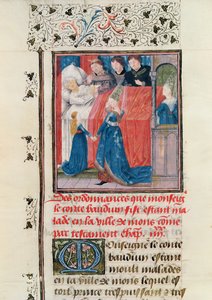 Ms 149 t.3 fol.163 Slutlig sjukdom hos greve Baldwin V av Hainault av French School