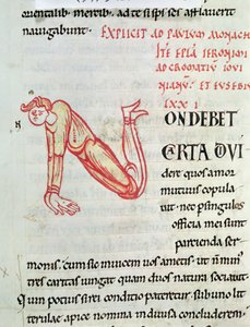 Ms 154 fol.137v Historikerad initial N, från den helige Hieronymus brev av French School